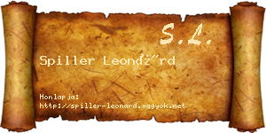 Spiller Leonárd névjegykártya
